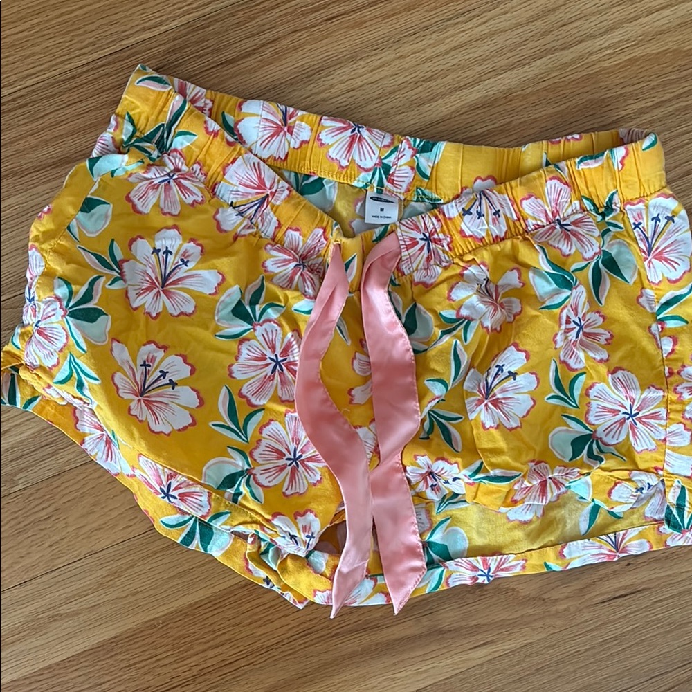 Floral Yellow sleep shorts